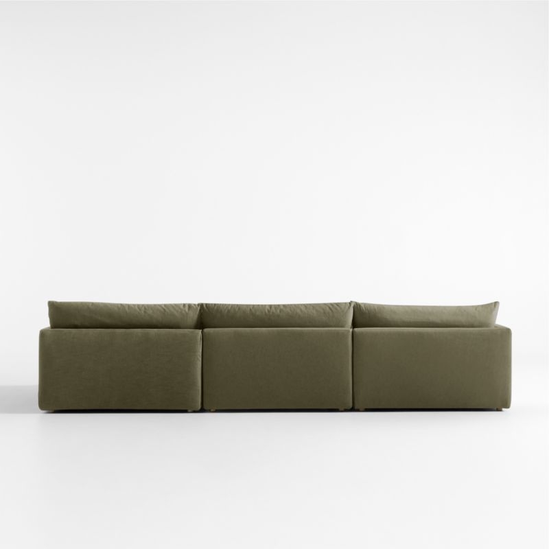 Unwind Modular 3-Piece Slipcovered Sectional Sofa with Chaise Lounge - Image 3