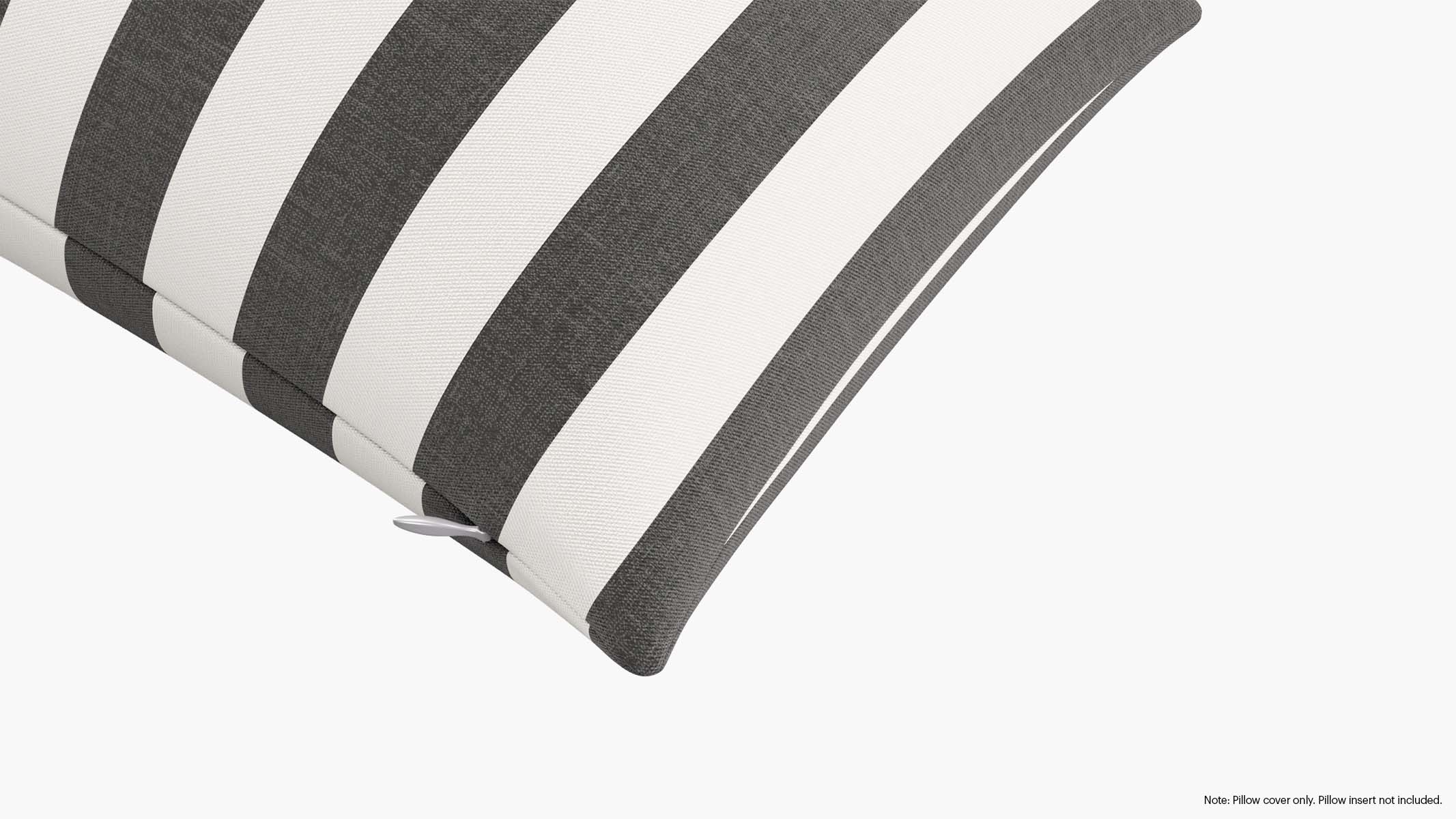 Throw Pillow Cover 14" x 30", Ink Cabana Stripe, 14" x 30" - Image 1
