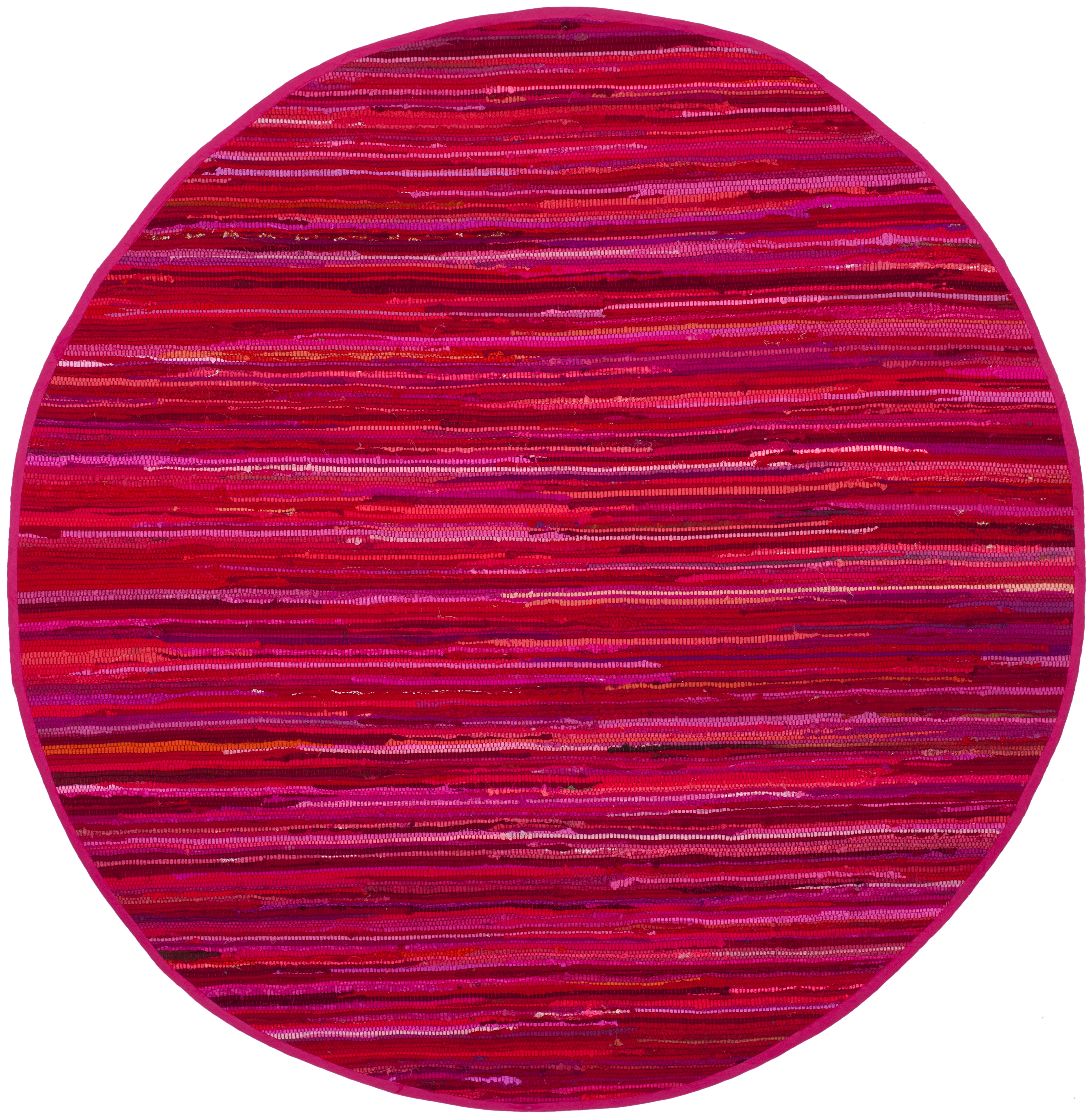 Arlo Home Hand Woven Area Rug, RAR130R, Red/Multi,  6' X 6' Round - Image 0