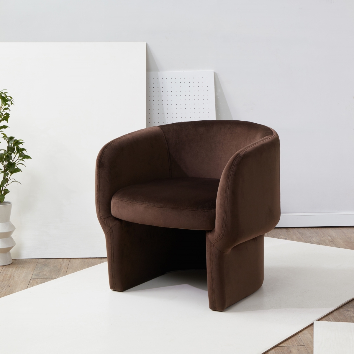 Kellyanne Modern Dining Chair - Dark Brown - Image 1