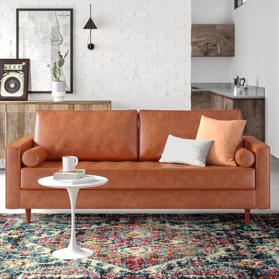 Hailee 84'' Genuine Leather Sofa - Image 0