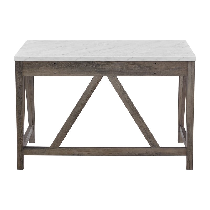 Offerman Desk, Gray Wash & Faux White Marble - Image 5