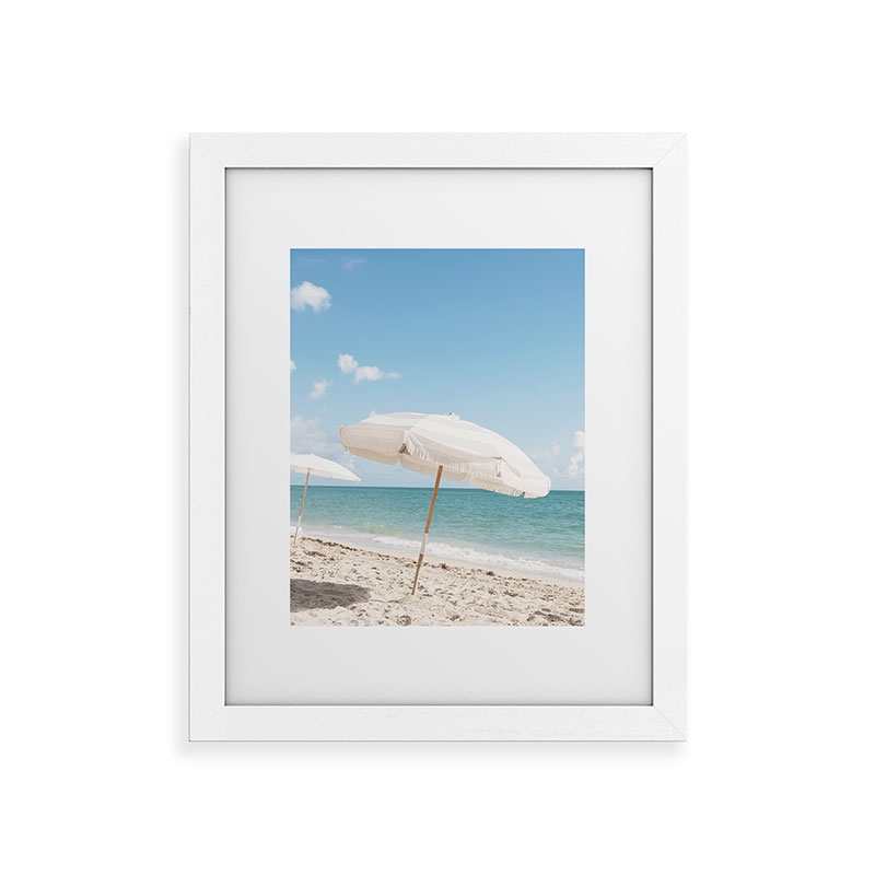 Miami Umbrella by Bree Madden - Framed Art Print Classic White 16" x 20" - Image 0