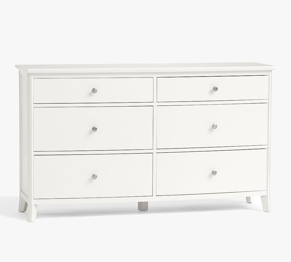 Chloe 6-Drawer Extra Wide Dresser, Antique White - Image 0