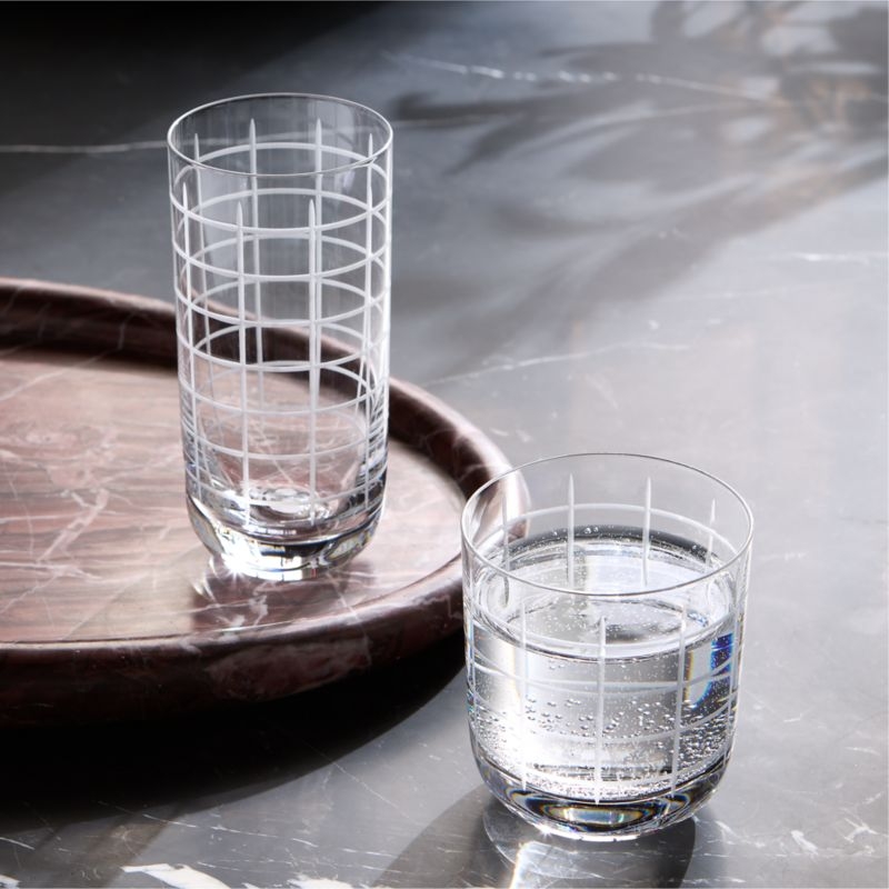 Watson Etched Double Old-Fashioned Glasses Set of 6 - Image 1