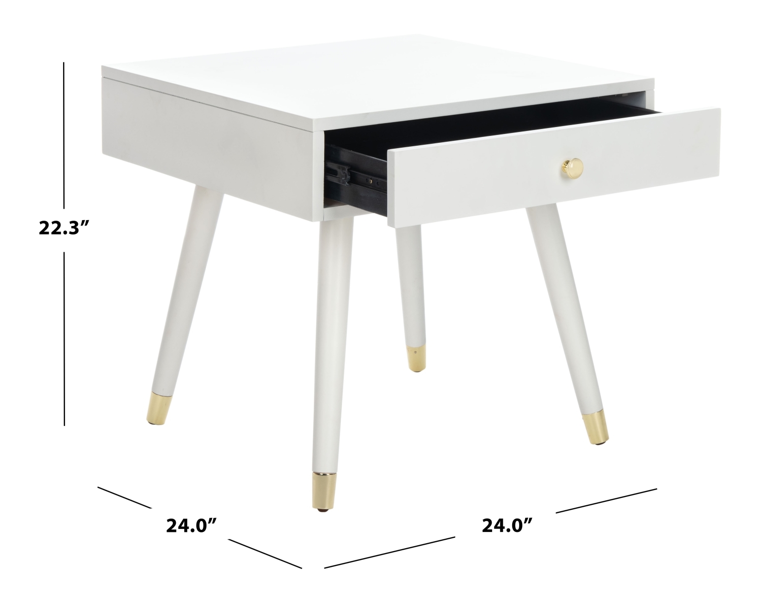 Levinson Gold Cap End Table - White / Gold - Safavieh - Image 8