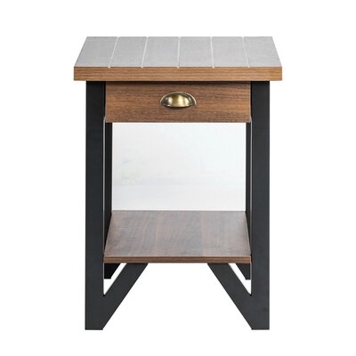 17.7" Square Night Stand With Storage - Image 0