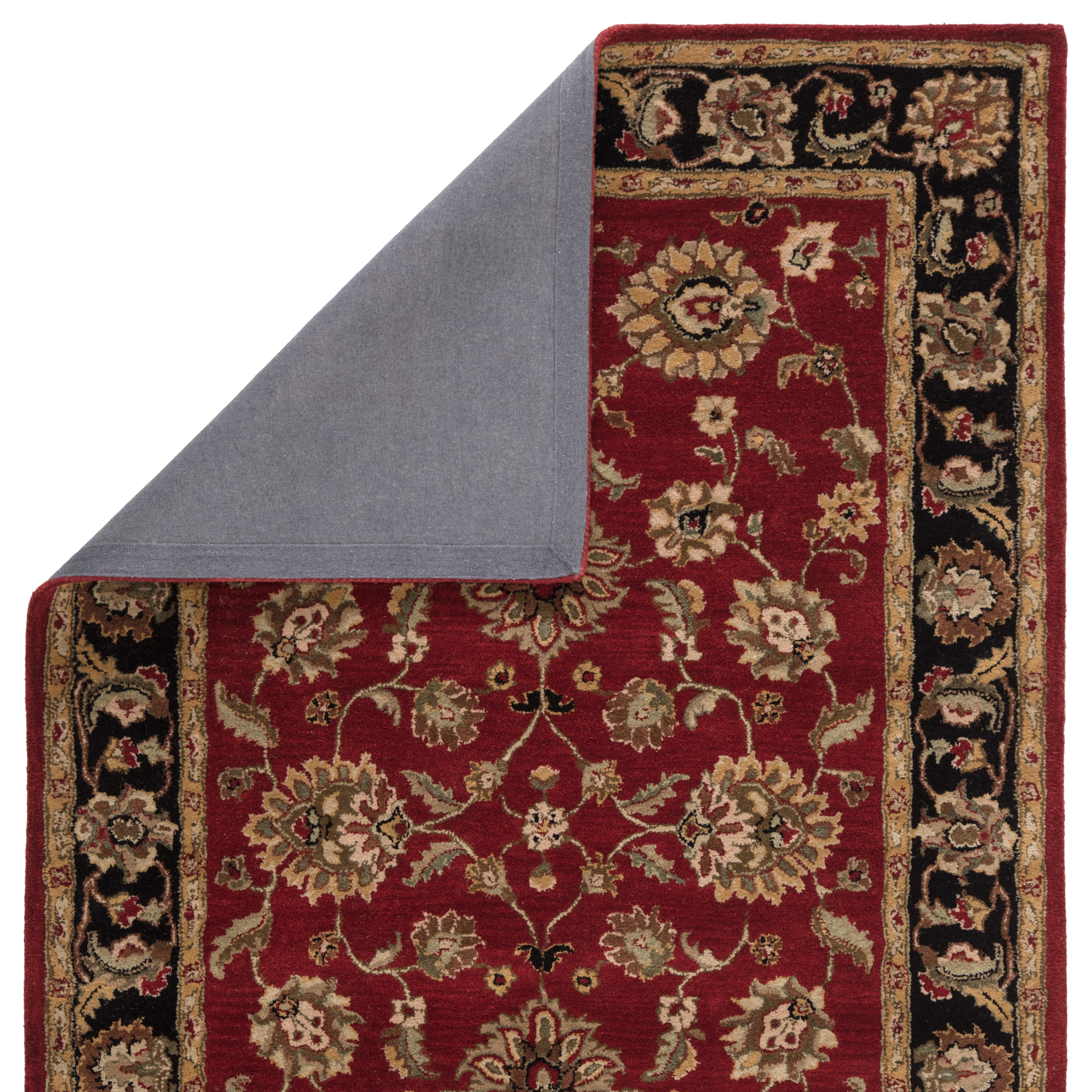 Anthea Handmade Floral Red/ Black Area Rug (2' X 3') - Image 2