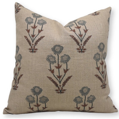 Fabritual Block Print Linen Throw Pillow Covers - Thumbnail 4