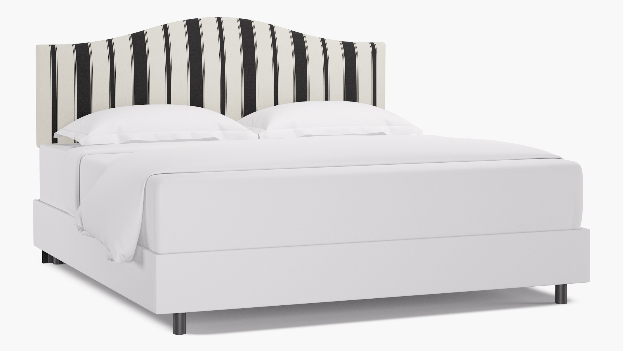 Camelback Headboard, Ink Clarence Stripe, King - Image 0