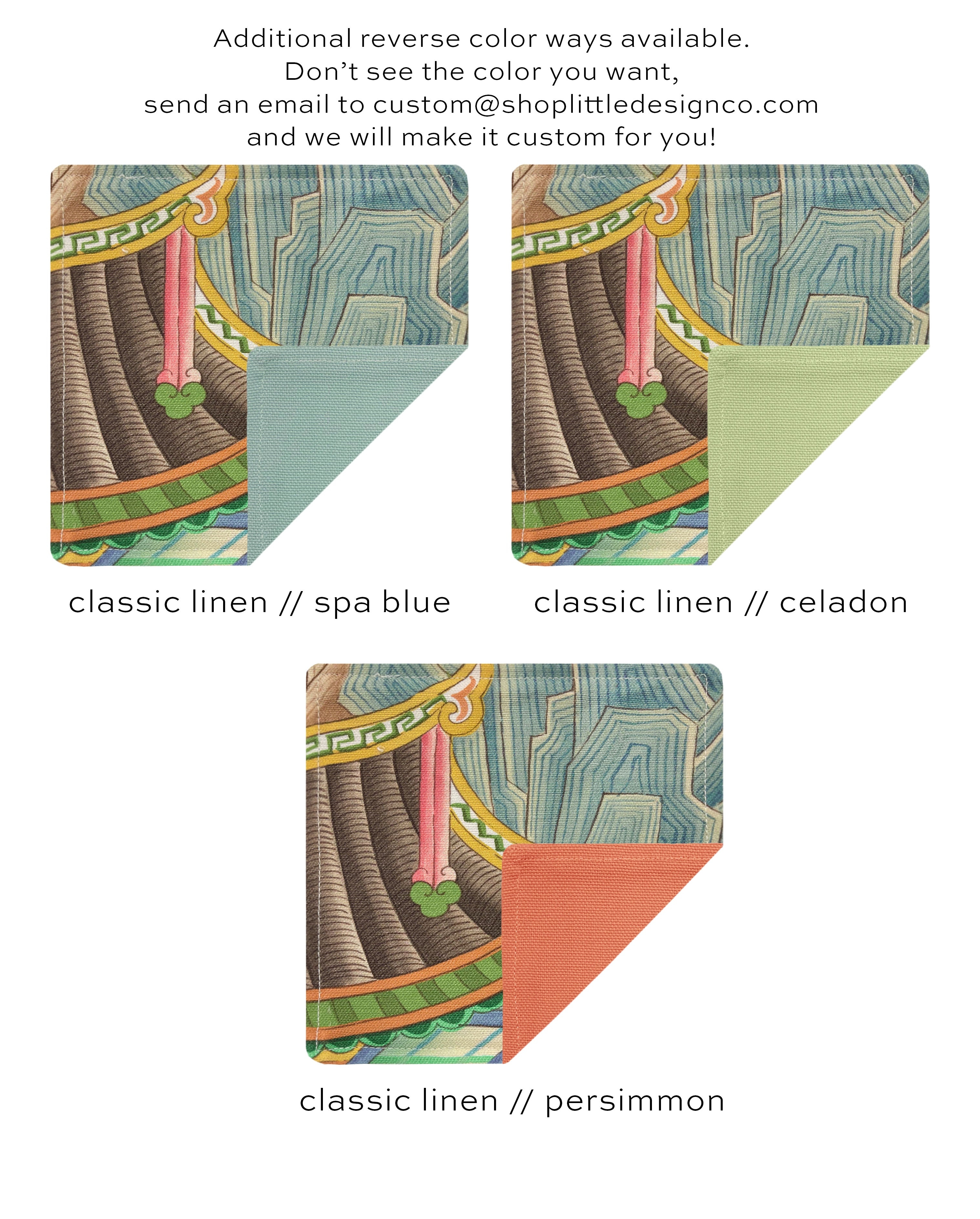 COCKTAIL NAPKINS :: MIRAMAR // ORIGINAL | CLARENCE HOUSE - Spa Blue - Image 4