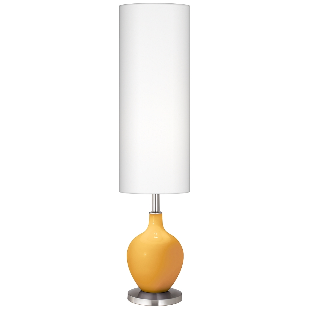 Color Plus Ovo 59" High Modern Marigold Yellow Floor Lamp - Image 0