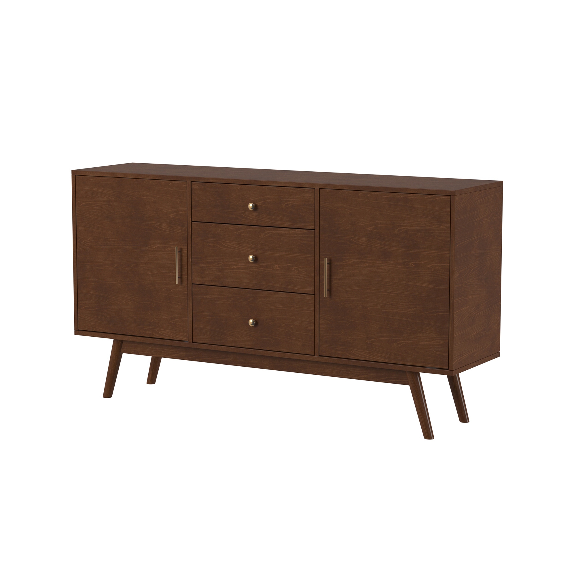 60" Mid Century Modern Wood TV Stand - Walnut - Image 2