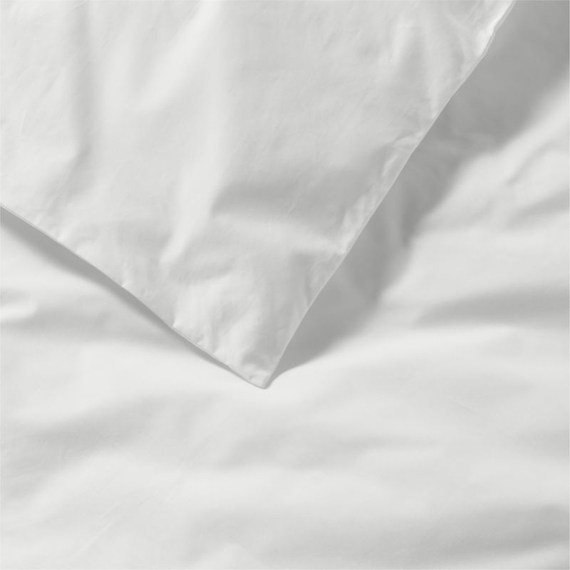 Everyday Organic Cotton Percale Crisp White King Duvet Cover - Image 4