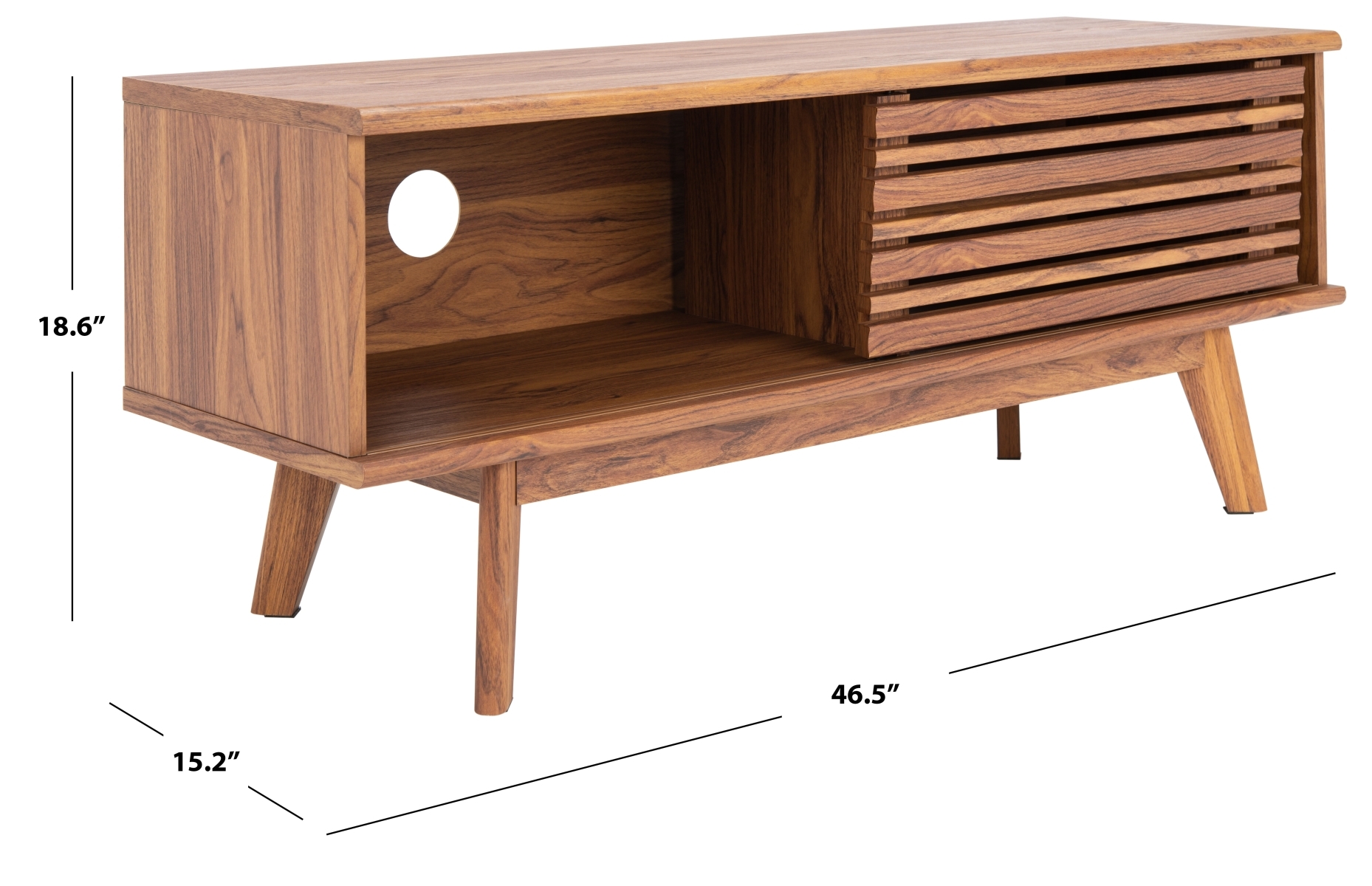 Aurelio 1 Shelf Media Stand - Walnut - Safavieh - Image 7