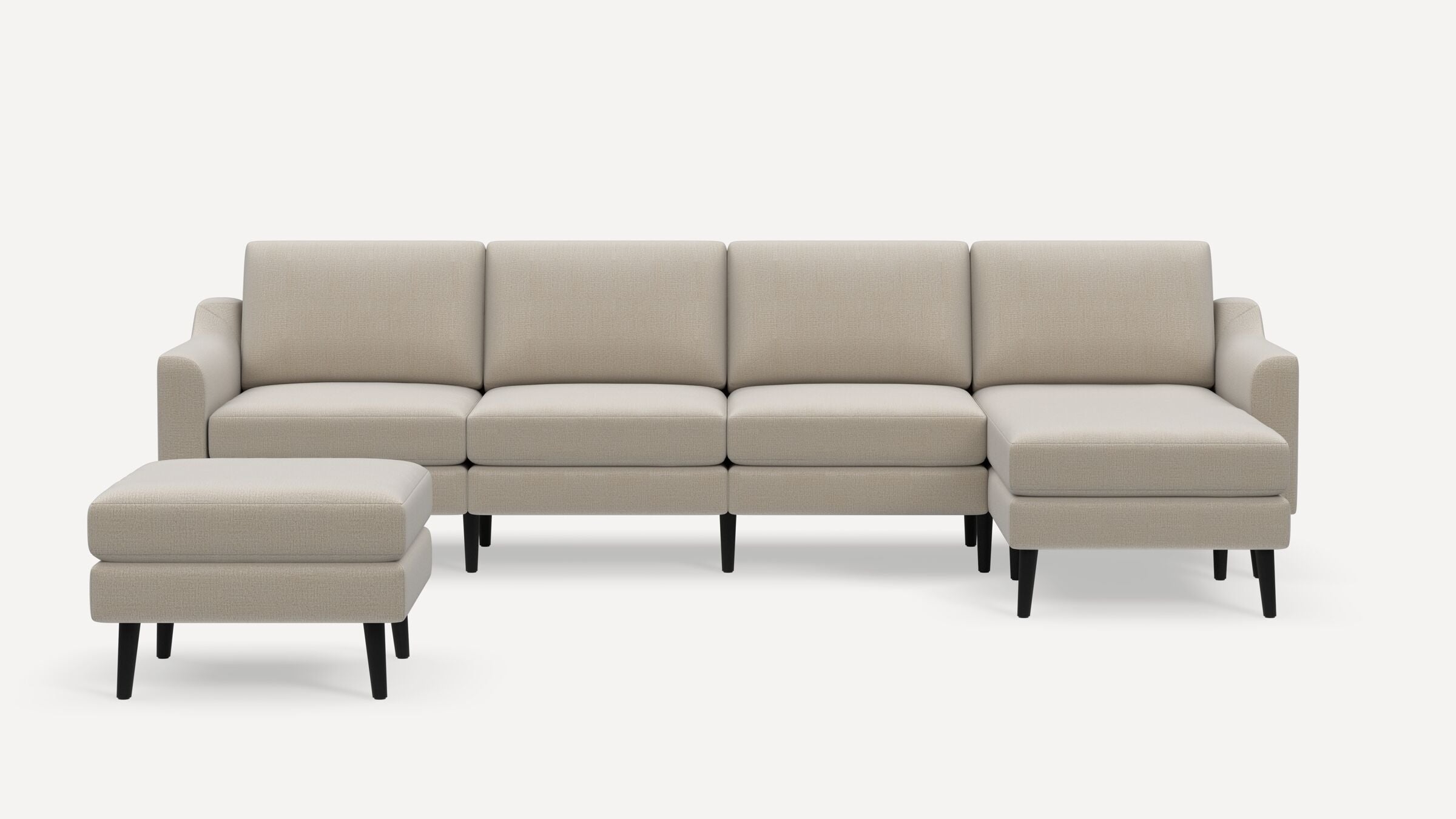 Nomad King Sectional with Ottoman - Georgia Clay - Performance Chenille / Ebony - Wood / Slope - Image 0