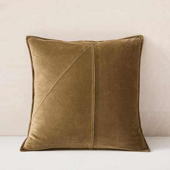 Washed Cotton Velvet Pillow Cover, Set of 2, Camo Olive, 18"x18" - Image 0