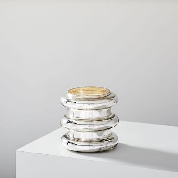 Stacked Mercury Candles Silver- Small - Image 0