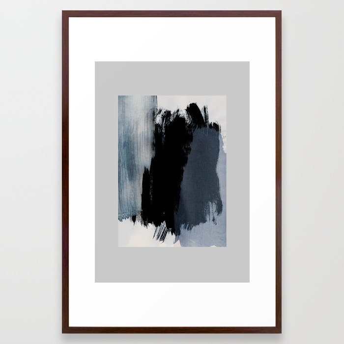 Abstract Brush Strokes 15 Framed Art Print by Mareike BaPhmer - Conservation Walnut - Large 24" x 36"-26x38 - Image 0