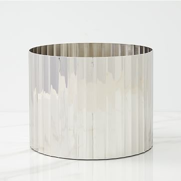 Pure Foundations Metal Tabletop Planters, Small Round, Polished Nickel - Image 2