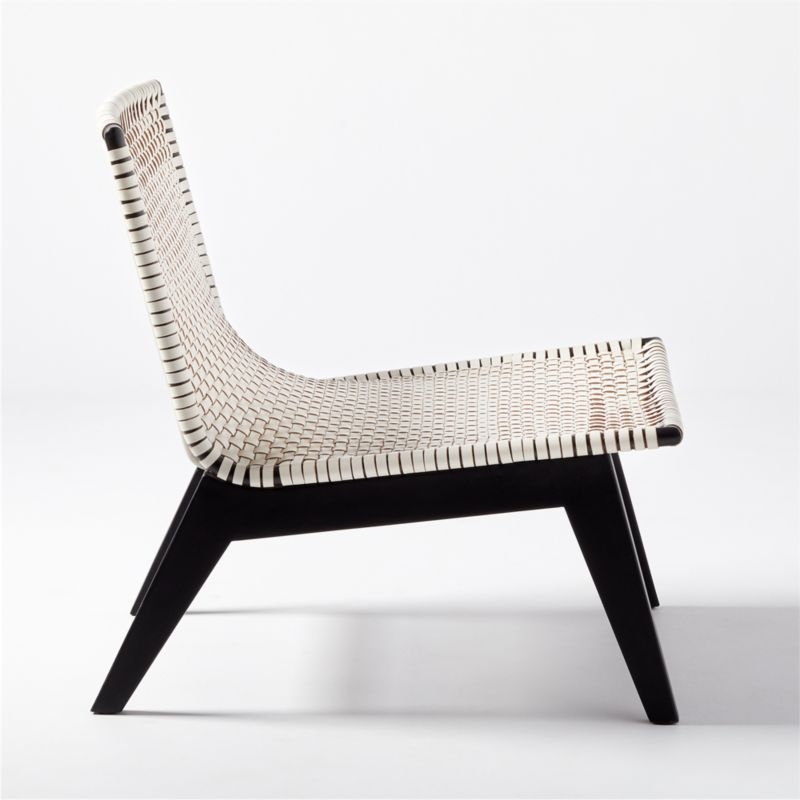Morada Woven Ivory Leather Chair - Image 3