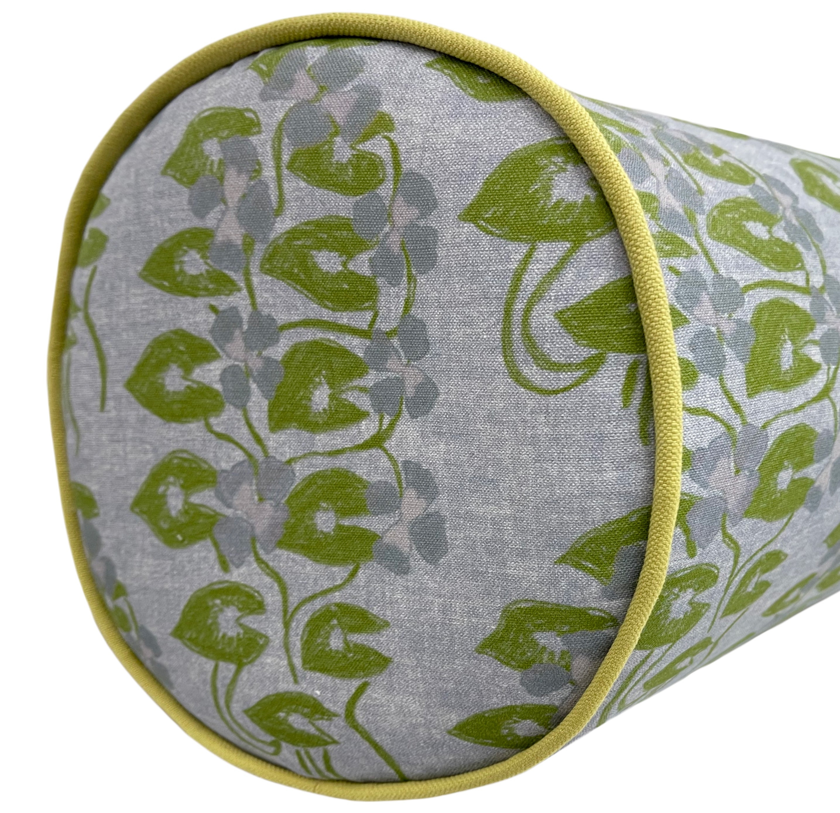 OCS X LDC | THE BOLSTER | LULIE WALLACE : WILLOW // MARINE BLUE + CLASSIC LINEN // CHARTREUSE CORDING - TWIN XL // 9" X 30" - Image 4
