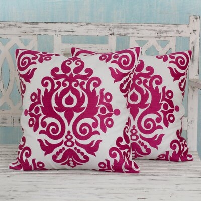 Azra Embroidered Cotton Throw Pillow Cover - Image 0