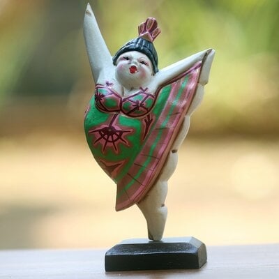 Ensworth Hand Crafted Wood Statuette of Ballerina - Image 0