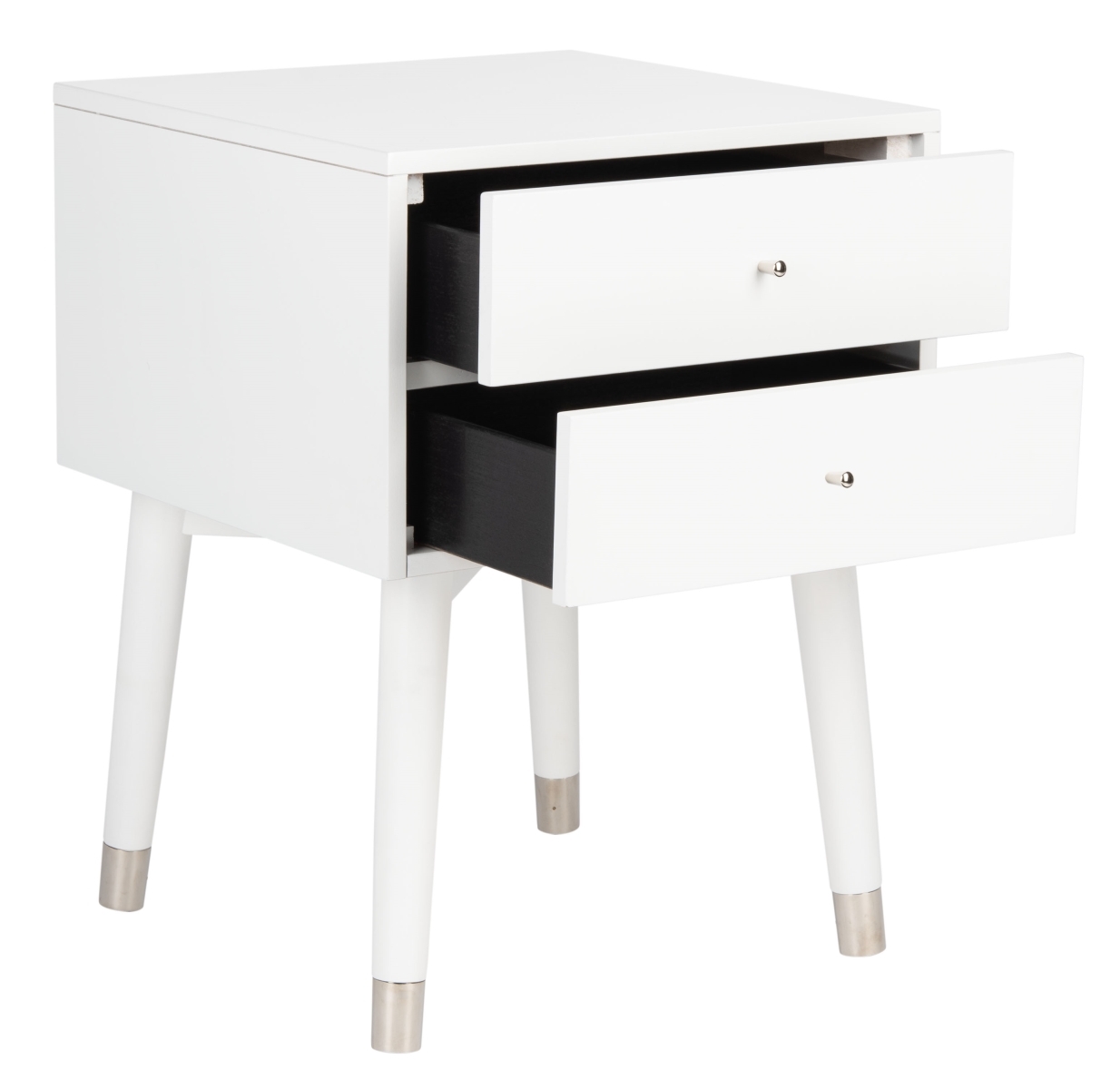 Lyla Retro Nightstand - White / Silver - Safavieh - Image 5