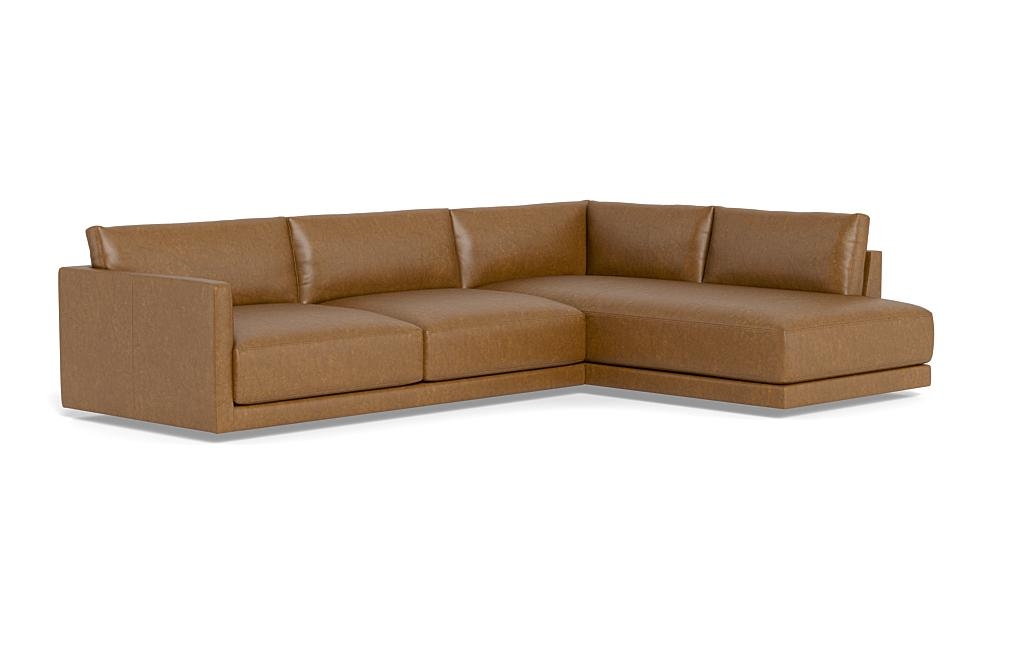 Lukas 3-Seat Leather Right Bumper Sectional - Image 1