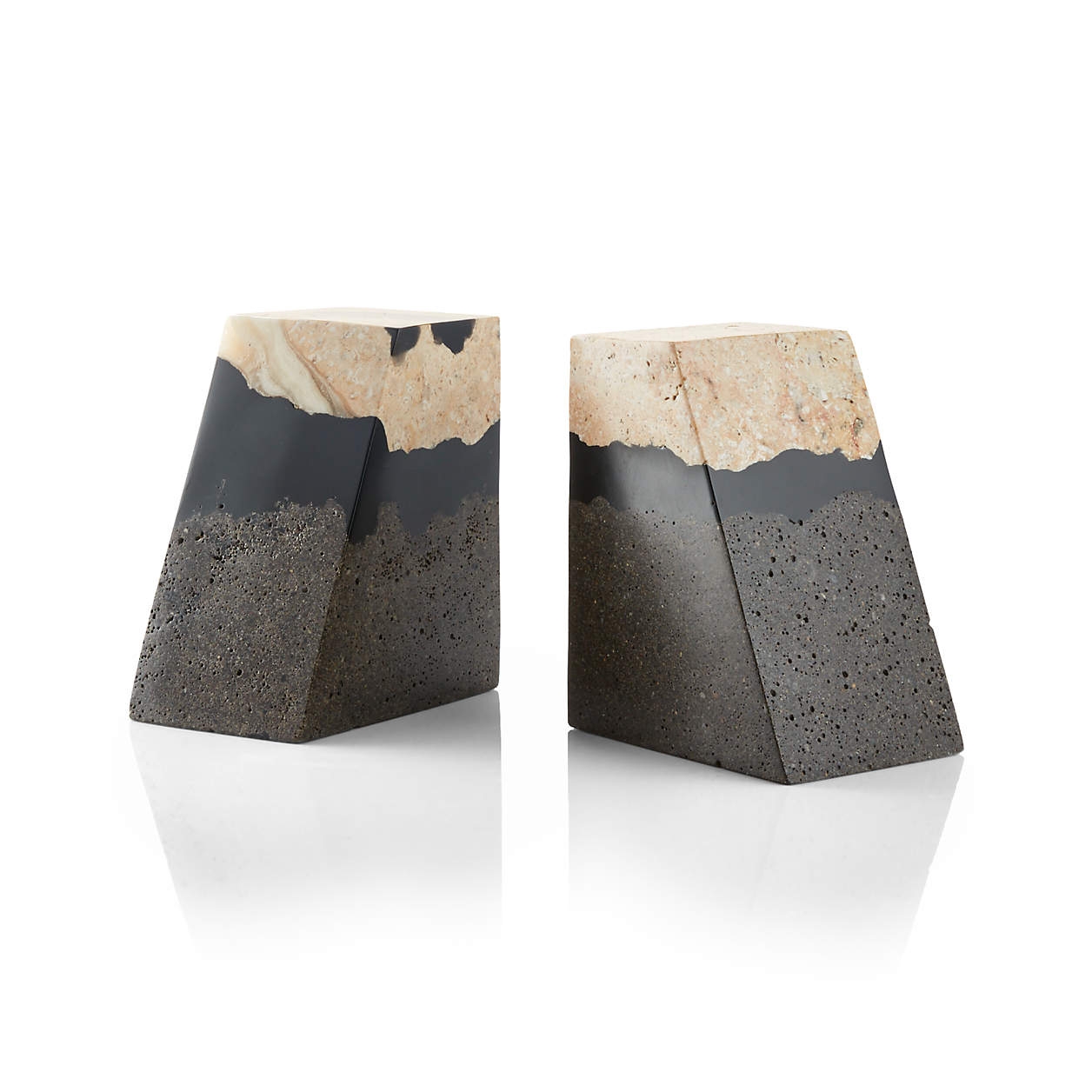 Lava Resin Stone Bookends, Set of 2 - Image 0