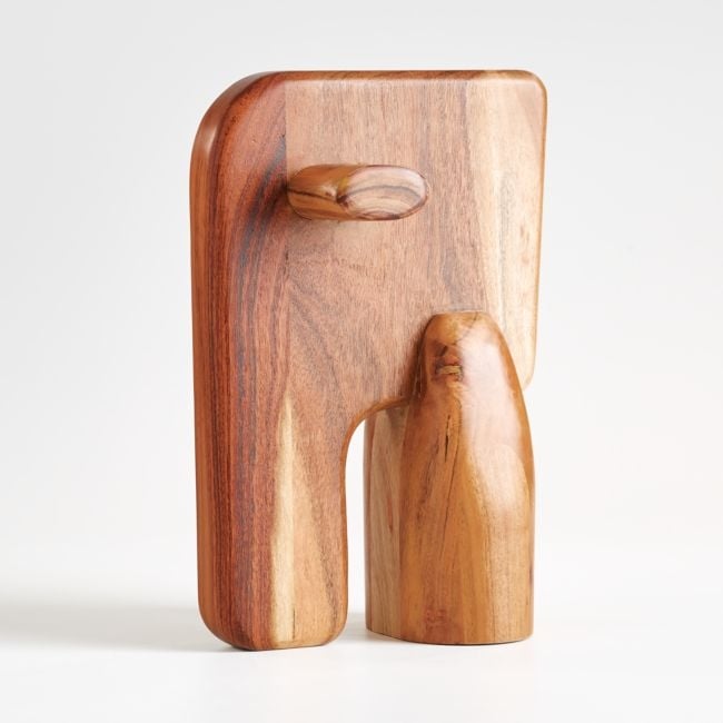 Abstract Wood Elephant Sculpture - Image 0