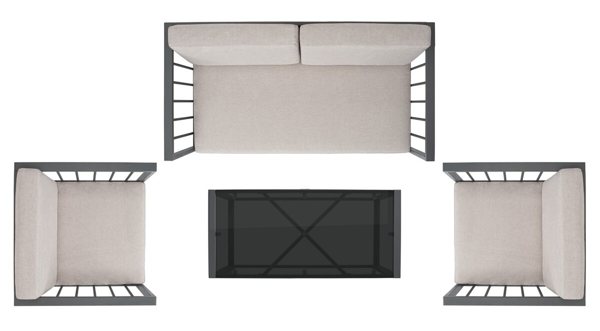 Holyoke 4 Pc Living Set - Grey/Light Grey - Safavieh - Image 8