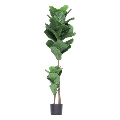 51" Artificial Fiddle Leaf Fig Tree In Pot - Image 0