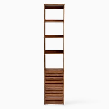 Bryce 17 Inch Narrow Open and Closed Shelving, Cool Walnut - Image 2