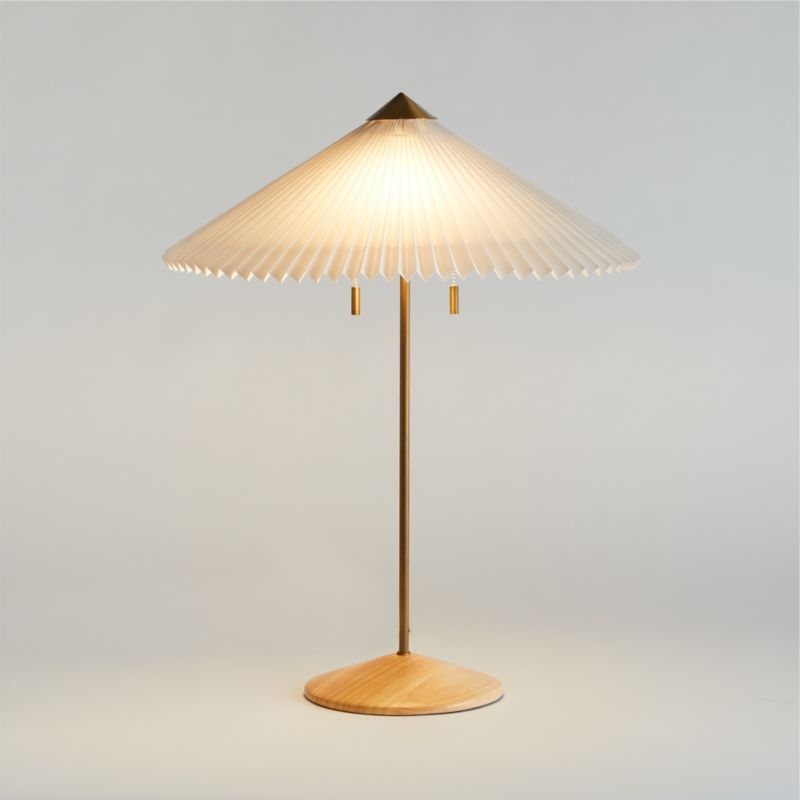 Flores Table Lamp with Pleated Shade - Image 1