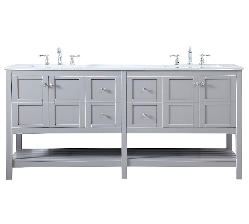 Reeves 72" Double Sink Vanity, Gray - Image 0