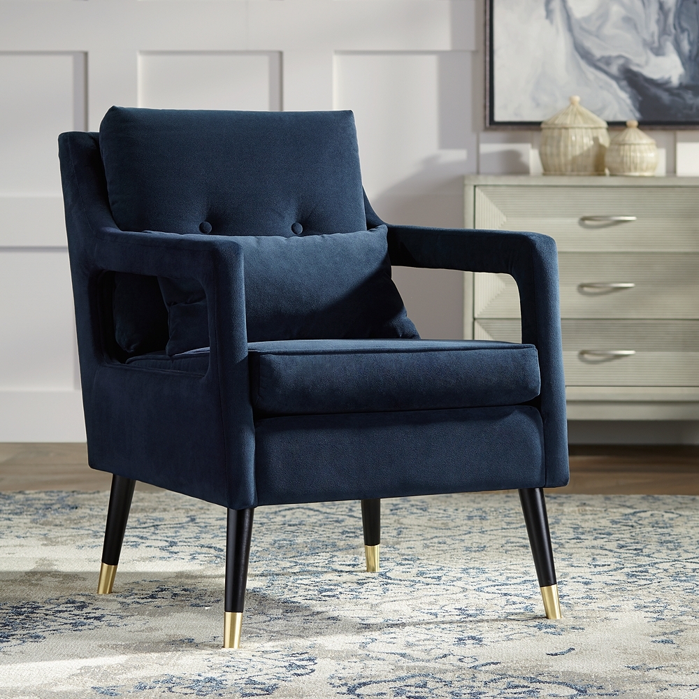 Tilman Blue Fabric Tufted Accent Chair - Image 0