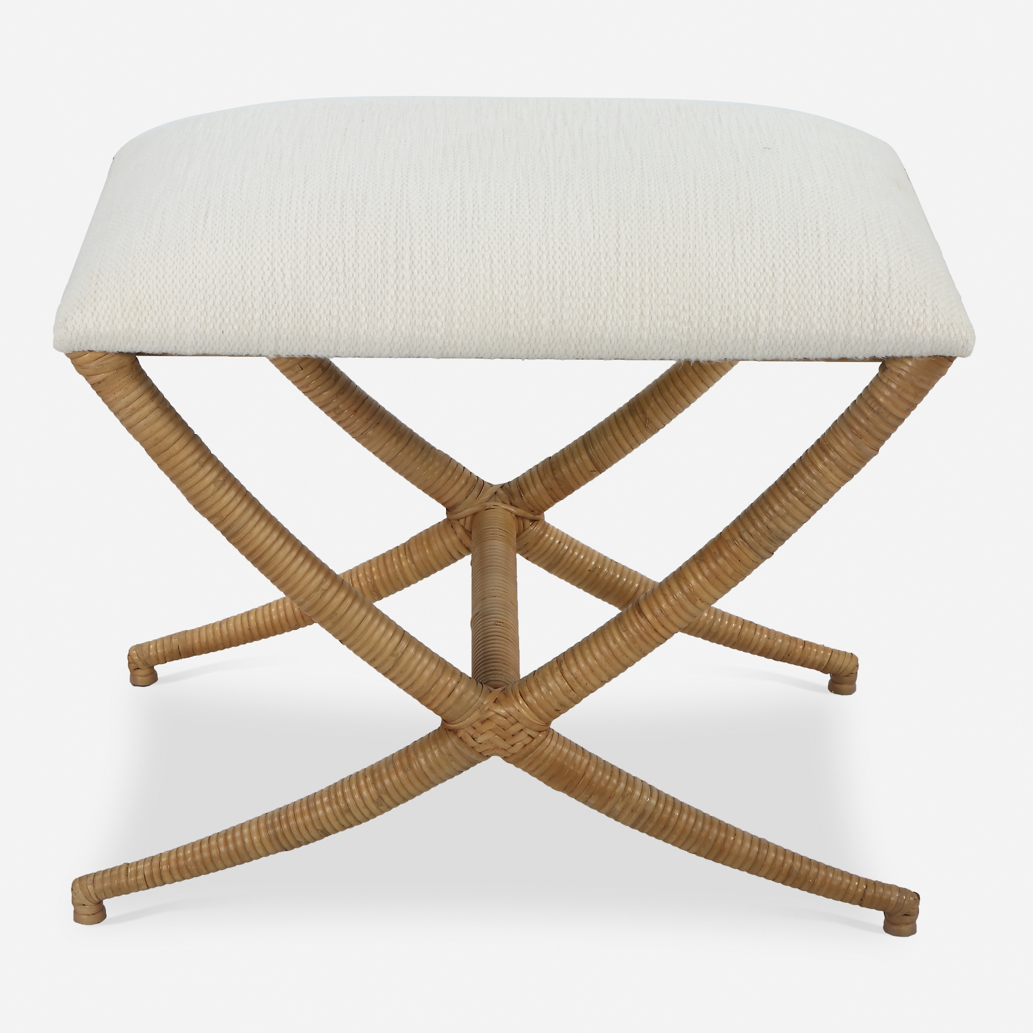 Expedition White Fabric Small Bench - Image 0