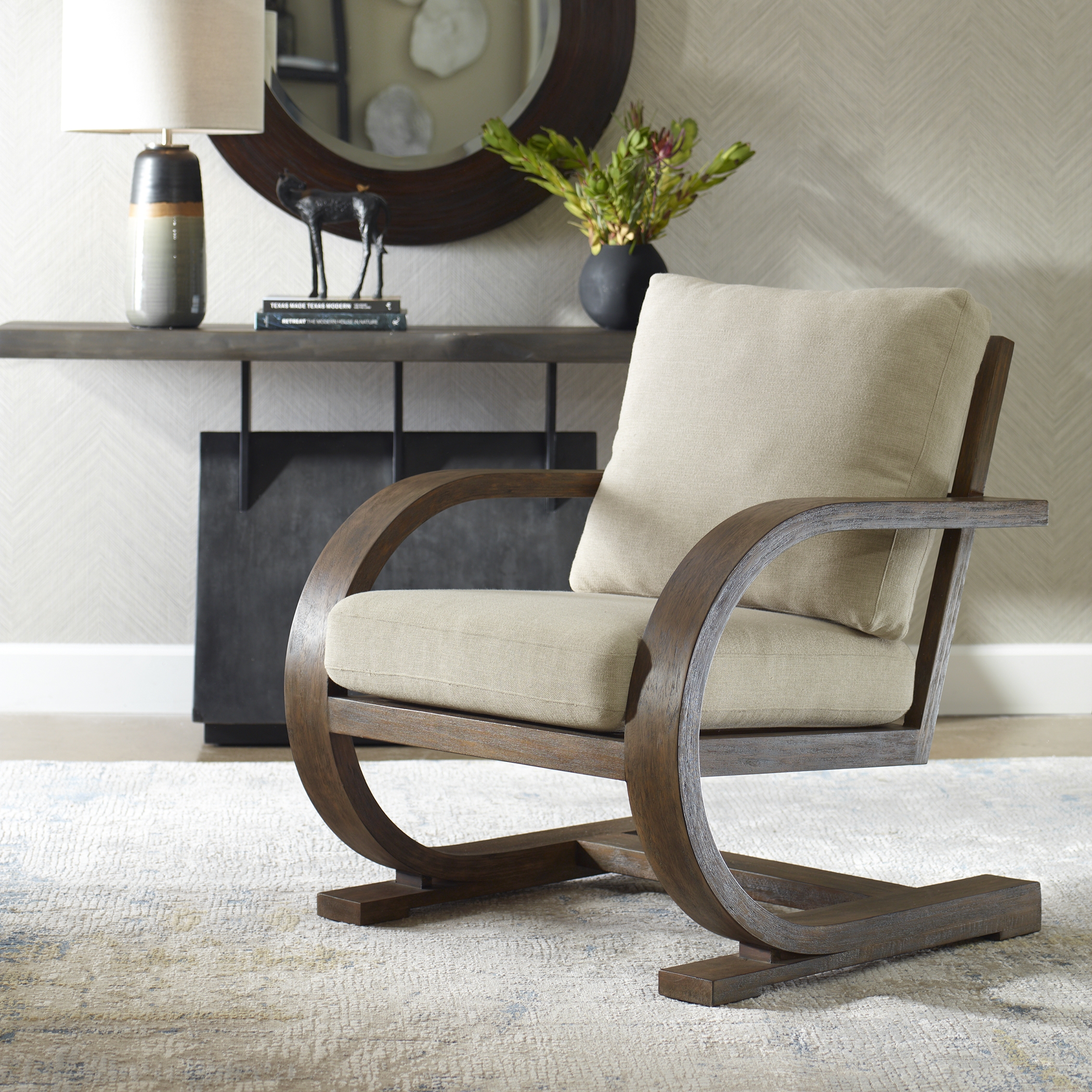 Bedrich Wooden Accent Chair - Image 1