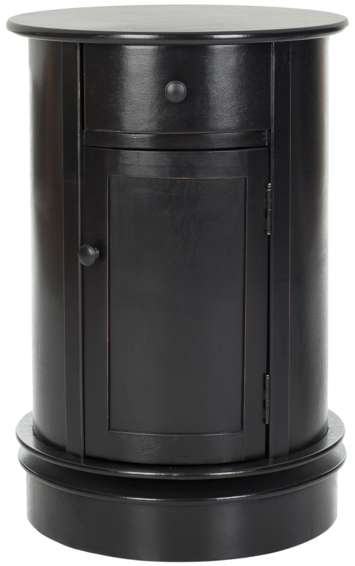 Tabitha Swivel Accent Table - Distressed Black - Safavieh - Image 0