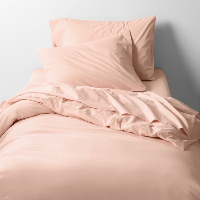 Cozy Cloud Washed Organic Cotton Elegant Pink Twin XL Duvet Cover - Image 0