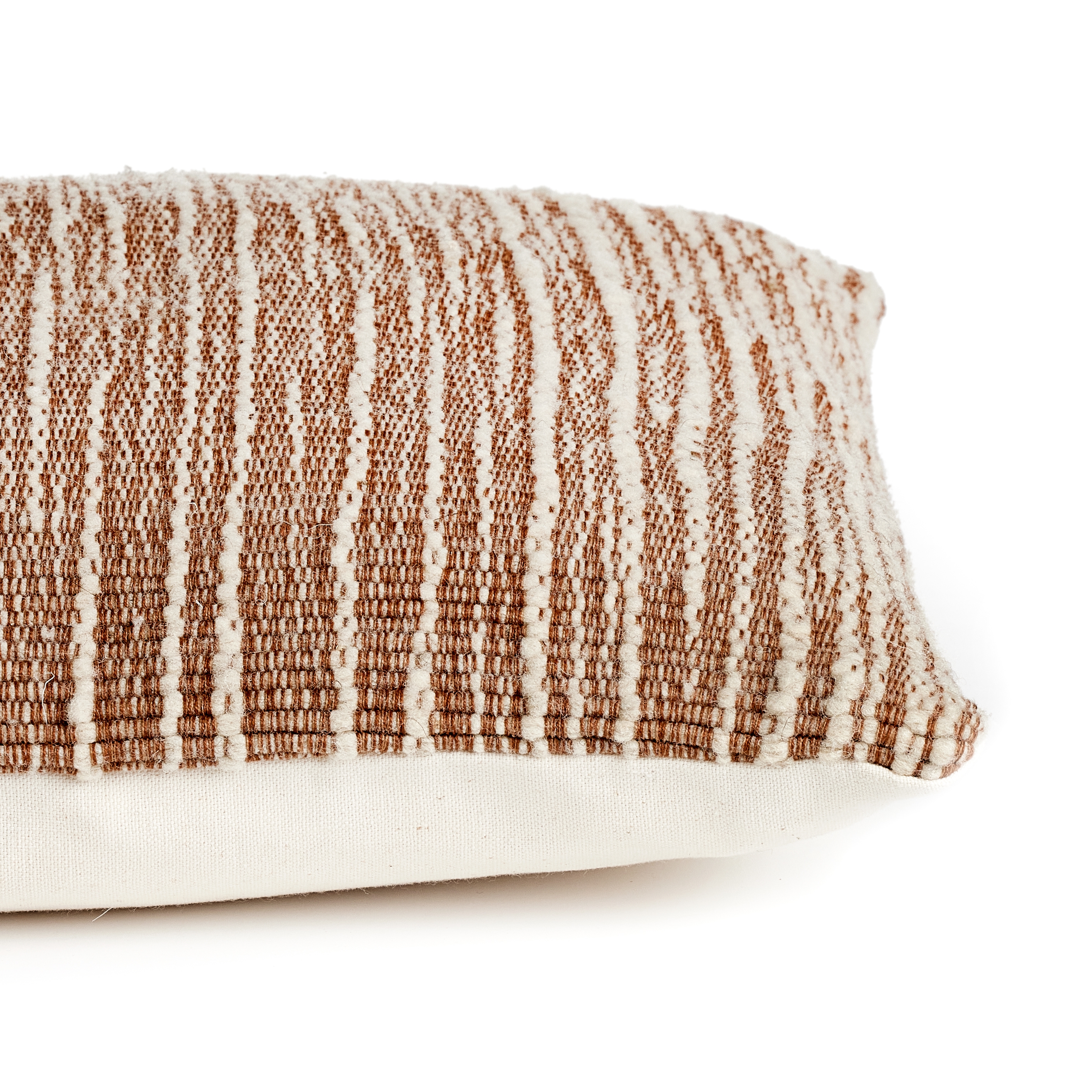 Handwoven Stripe Wool Pillow-Ntrl-14x20 - Image 5