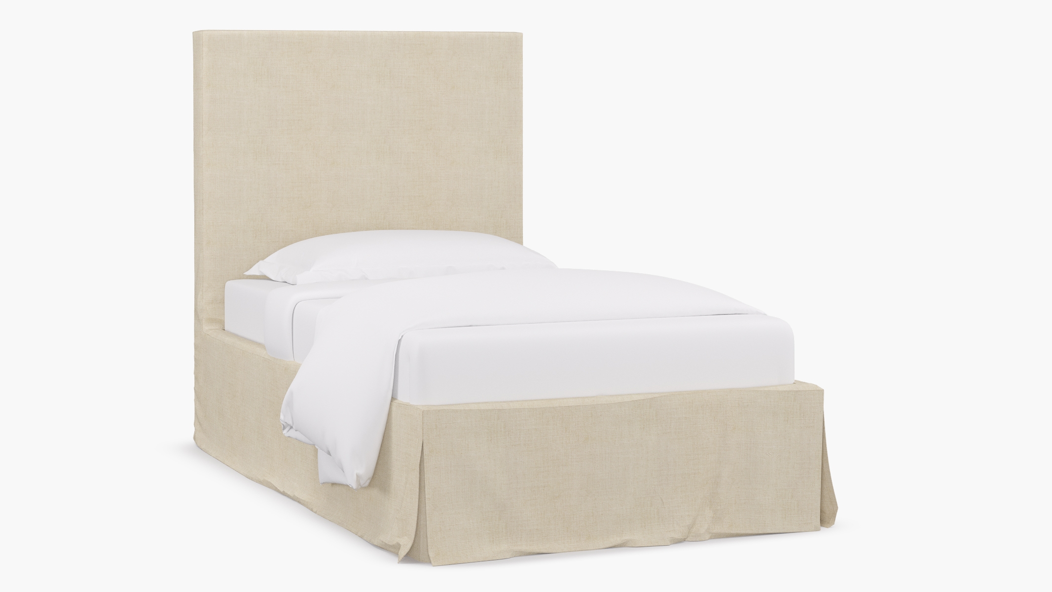 Slipcovered Bed, Talc Everyday Linen, Twin - Image 0