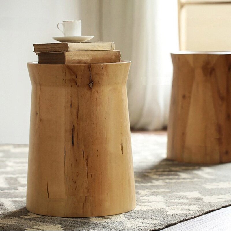 Niemi Solid Wood Drum End Table - Image 2