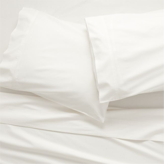 Organic Cotton Sateen 520 Thread Count Ivory Queen Sheet Set - Image 0