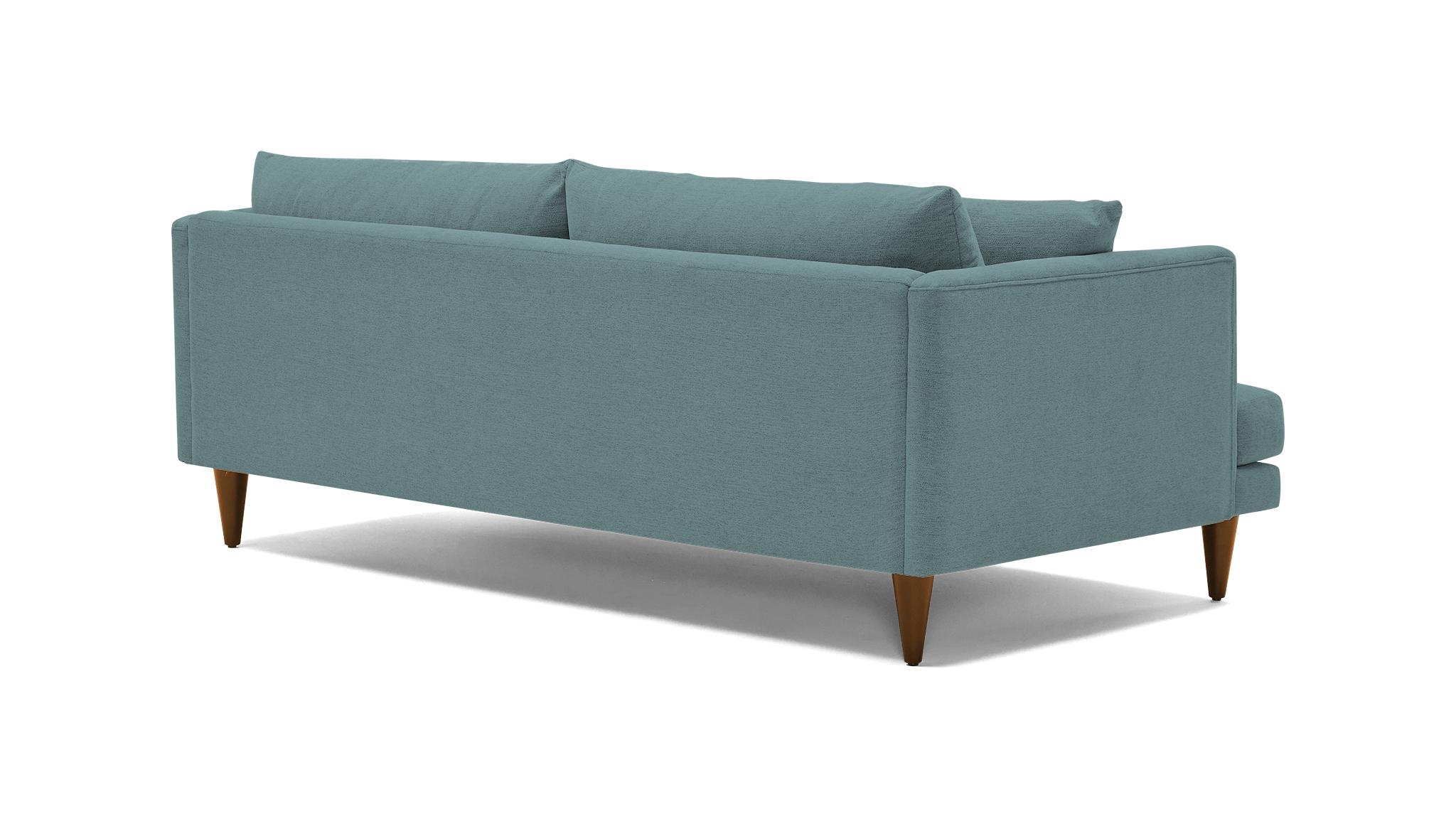 Blue Lewis Mid Century Modern Sofa - Dawson Slate - Mocha - Cone - Image 3