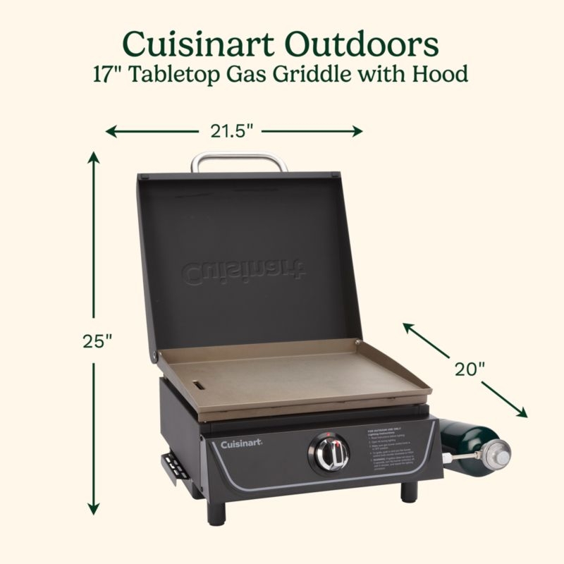 Cuisinart ® 17" Tabletop Gas Griddle with Hood - Image 5