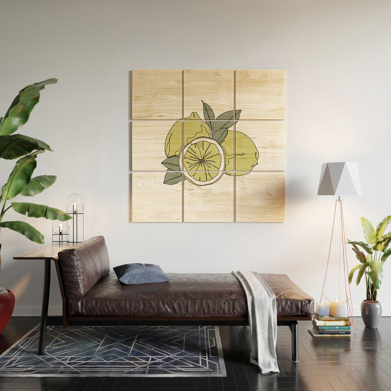 Lemons Artwork by The Colour Study - Wood Wall Mural3' X 3' (Nine 12" Wood Squares) - Image 1