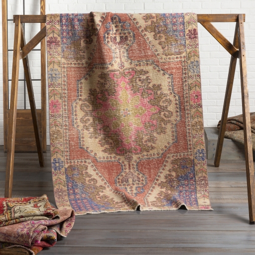 Antique One of a Kind  Indoor 4'2" x 6'8" Handmade Rug - Image 1